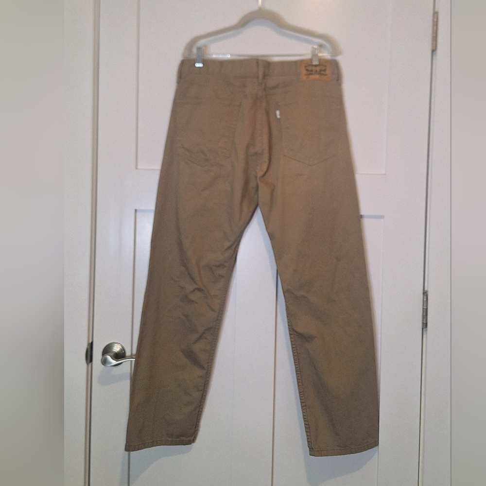 Levi's 505 Jeans 36x30 Classic Straight Leg High Rise Tan Like New